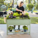 Elevated Raised Garden Bed-V Series, 2' x 4' Garden Beds with Legs & Storage Rack for Patio Porch, 700 Lbs Weight Capacity, Outdoor Planter Boxes for Gardening Herbs Vegetables Flowers, Olive Green by GreenHaven Gardens