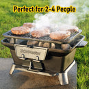 IronMaster Hibachi Grill Outdoor, Small Portable Charcoal Grill, 100% Pre-Seasoned Cast Iron, Japanese Yakitori Camping Grill - 2 Heights, Air Control, Coal Door + Carrying case by GreenHaven Gardens