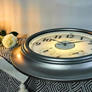 Andy Star 21 Inch Silver Illuminated Outdoor Wall Clock Waterproof with Thermometer and Hygrometer, Oversized Battery Operated Round Wall Clock, Big Silent Non Ticking Clock for Patio Pool Garden by CozyNest Decor