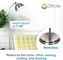 OttLite Covington Floor Lamp - Brushed Nickel, Adjustable Modern & Contemporary LED Light by CozyNest Decor