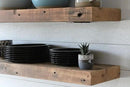 Urban Legacy Reclaimed Barn Joist Deep Floating Shelves | Deep Shelves with Low Profile Shelf Bracket with High Weight Capacity, Set of 2 (48" x 11" x 2.5", Natural) by CozyNest Decor
