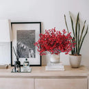 Sggvecsy 15 Pcs Babys Breath Artificial Flowers Gypsophila Bouquets Bulk Real Touch Fake Silk Flowers for Home Wedding DIY Floral Arrangement Kitchen Christmas Centerpiece Festival Decoration (Red) by CozyNest Decor