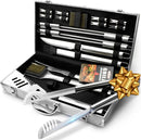 GRILLART BBQ Grill Utensil Tools Set Reinforced BBQ Tongs 19-Piece Stainless-Steel Barbecue Grilling Accessories w/Aluminum Storage Case -Complete Outdoor Grill Kit for Dad, Birthday Gift for Man Dad by GreenHaven Gardens