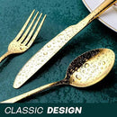 Gold Silverware Set, OGORI 40-Piece Food Grade Stainless Steel Gold Flatware Set, Kitchen Utensil Set Service for 8, Mirror Polished Tableware Cutlery Set for Home and Restaurant, Dishwasher Safe by CozyNest Decor