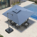 PURPLE LEAF Cantilever Umbrella 9' X 12' Outdoor Patio Rectangular Double Top Large Heavy Duty 360° Rotation Offset Umbrella for Outside Deck Backyard Garden Pool Spectrum Denim by GreenHaven Gardens