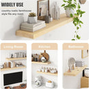 Floating Shelves for Wall, USA-Sourced Maple Wood 55 Inch Long Wall Shelves, Natural Wooden Mounted Picture Ledge Shelf, Nursery Book Storage Shelf Kids Bookshelf, Display Shelf for Bathroom by TinyTreasures Baby Boutique