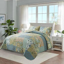 NEWLAKE Quilt Set Twin Size, 100% Cotton Patchwork Green Bohemian Quilt Sets, Reversible Bedspread Lightweight and Breathable for All Seasons, Soft Quilted Bedspread by CozyNest Decor