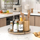 16" Lazy Susan Oak Wood Turntable Organizer for Cabinet, Farmhouse Round Wooden Large Lazy Susan Organization and Storage for Dining Table, Pantry, Kitchen, Bathroom, Countertop, Cupboard, Home Decor by CozyNest Decor