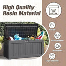 JUMMICO 120 Gallon Resin Deck Box, Large Outdoor Storage Box Waterproof & Lockable for Garden, Patio, Pools (Gray) by CozyNest Decor
