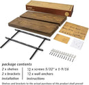 BGMG Floating Shelves 16 inch Long, Distressed,Wide Rustic Wooden Wall Shelves for Bathroom Living Room Bedroom Kitchen Farmhouse Set of 2-16x6.7x1.25 inch-Distressed Walnut by CozyNest Decor