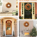 22 inch Artificial Fall Wreaths for Front Door,Autumn Wreath with Eucalyptus Leaves and Chrysanthemum Suitable for Indoor Outdoor Harvest Festival Thanksgiving Day Farmhouse Holiday Decor. by CozyNest Decor