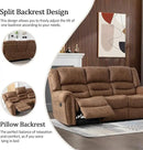 CANMOV Manual Reclining Sofa Set, Faux Leather Manual Recliner Sofa and Recliner Chair with Overstuffed Armrest for Living Room,Bedroom Furniture,Office,Nut Brown by CozyNest Decor