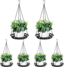 Enhon 6 Pack Plant Hanger, 12 Inch Metal Hanging Planter for Indoor Outdoor Plants, Classy Glossy Black Decorative Hanging Plant Shelf for Window Wall Ceiling Home Decor by GreenHaven Gardens