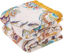 Boho Throw Blanket for Bed, 100% Cotton Soft Rustic Quilt Fall Blanket, 60"x80" Floral Printed Farmhouse Decor Bed Blankets, All Season Rustic Reversible Bohemian Throw Quilt by CozyNest Decor