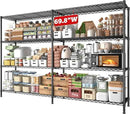 REIBII 69.8" W Storage Shelves 1250LBS Wire Shelving Unit 4 Tier Metal Shelving for Storage Rack Shelves Adjustable Heavy Duty Garage Shelf Pantry Shelves Kitchen Shelving, 69.8"Wx15.8"Dx62.9"H,Black by CozyNest Decor