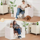 Folding Bean Bag Chair for Adults,3-in-1 Bean Bag Couch Faux Fur Floor Sofa Large Beanbag Convertible Bean Bag Sofa Bed with Pillow in Bedroom,Living Room,Apartment(Twin,Milky White) by CozyNest Decor
