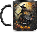 Personalized Witch Accent Cup - Halloween Coffee Mug With Names for Women, Custom Witchy Gift for Her and Girls by TinyTreasures Baby Boutique