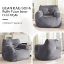 Hobestluk Bean Bag Chair for Adult Small Bean Bag Chairs with Arms Furry Beanbag Chair with Foam Filler Stuffed Bean Bag Sofa for Reading in Bedroom Living Room and Dorms(Grey) by CozyNest Decor