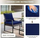 Outdoor Chair Cushions, Waterproof Outdoor Cushions for Patio Furniture w/Fade-Resistant, Removable & Machine-Washable Covers, 19x19 Inch, Ideal for Seat in Gardens/Porch – Set of 1/2/4, Navy Blue by GreenHaven Gardens