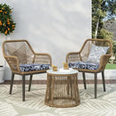 Favoyard Outdoor Chair Cushion 24 x 24 x 4 In Waterproof Pattern Fade Resistant Cushions for Patio Furniture with Removable Cover Attach Straps 28D Foam Insert Cushions Pads for Seat Sofa Couch 2 Pack by GreenHaven Gardens