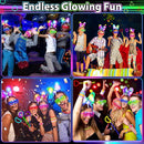 112PCS Glow in the Dark Party Supplies for Kids Adults, Light Up Party Favors with Light Up Glasses, 50 Glow Sticks Bulk Pack for DIY Bracelets Necklaces, Neon Party Supplie Decorations for Hallowee by TinyTreasures Baby Boutique