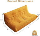 Bean Bag Chair, Oversized Bean Bag Chair for Living Room, Fireside Chair for Adults with Memory Foam Filled, Big Accent Lounge Floor Sofa for Reading, Relax, No Assembly Required. (Yellow 3-Seater) by CozyNest Decor