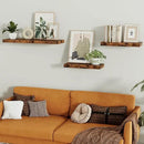 Floating Shelves for Wall, 16 inchs x 6.7” deep x 1.4” Bathroom Shelf Bedroom, Living Room, Kitchen, Farmhouse Decor, Rustic Wood Wall Shelves with Invisible Brackets - Set of 2, Rustic Brown by CozyNest Decor