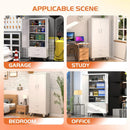 Aobabo Metal Storage Cabinet with 2 Large Drawer, Lockable Steel Storage Cabinet with 3 Adjustable Shelves, for Home, Office, Garage, Classroom, White, Assembly Required by GreenHaven Gardens