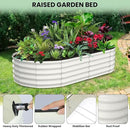2 Pcs 6x3x1ft Oval Raised Garden Bed, Galvanized Raised Beds,Open-Ended Base Metal Raised Planter Beds,Garden Bed Outdoor,Planter Raised Boxes for Vegetables, Flowers,Tool-Free Asse,White by CozyNest Decor