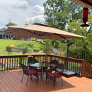 PURPLE LEAF 11FT Cantilever Outdoor Umbrellas Large Patio Umbrella Hanging Double Top Square Offset Umbrella with 360°Rotation Tilting Umbrella Outdoor Patio, Taupe by GreenHaven Gardens