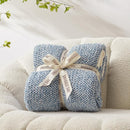 Snuggle Sac Heather Blue Throw Blanket for Couch, Oversized Throw XL Super Soft Warm Blankets Cozy Knit Fuzzy Lightweight Throws for Sofa, Bed, Camping, Picnic, Heather Blue, 50x70 inches by TinyTreasures Baby Boutique