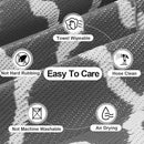 OutdoorLines Outdoor Plastic Area Rugs for Patio 6x9 ft - Reversible Outside Carpet, Stain & UV Resistant RV Mats, Straw Rug for Camping, Deck Garden, Porch and Balcony, Moroccan Grey & Light Grey by GreenHaven Gardens