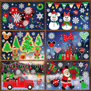 Christmas Window Clings - 9 Sheets 166 Pcs Cute Xmas Decorations for Winter Holiday Home Party, Santa Snowman Tree Snowflake Gingerbread Stickers for Glass, Double-Sided Static Window Decals by CozyNest Decor