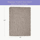 Bigacogo Chunky Knit Throw Blanket for Couch, 40x60 inches, 100% Hand Knitted with Thick Jumbo Chenille Yarn, Cozy Soft Large Rope Knot Cable Crochet Blankets for Sofa Bed Living Room, Taupe by CozyNest Decor