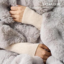 EVERGRACE Ultra Soft Luxury Fluffy Ridgeline Faux Rabbit Fur Throw Blanket, Thick Warm Fuzzy Blankets for Winter, Cozy Plush Reversible Blanket for Couch, Bed, Sofa, Taupe, 80x90 Inches, 870 GSM by CozyNest Decor