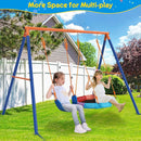 GIKPAL Swing Set with Stand for Kids, Outdoor Swing Sets for Backyard with 32 Saucer and 26.2" Seat, Heavy Duty Metal A-Frame Holds 440 lbs by TinyTreasures Baby Boutique