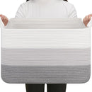OIAHOMY Rectangle Woven Storage Basket - Nursery Cotton Rope Baskets for Storage, Toy Basket Organizing for Living Room, 17.7"x13.8"x11"- Pack of 3 - Gradient Gray by CozyNest Decor