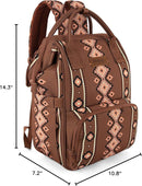 Wrangler Diaper Bag Backpack Aztec Travel Backpack Purses Western Multi-Function Baby Bags for Mom with Waterproof Insulated Pockets by TinyTreasures Baby Boutique