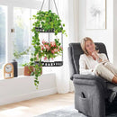 Plant Hanger Indoor Outdoor, 2 Tier Hanging Planter Hanging Plant Shelf, Metal Hanging Plant Holder for Indoor Outdoor Plants by CozyNest Decor