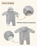 Newborn Baby Fleece Jumpsuit Girls Boys Winter Hooded Coverall Romper Cute Baby Snowsuit Clothes by TinyTreasures Baby Boutique