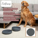 The Slowdown Bowl Silicone Slow Feeder for Dogs & Puppies, Slow Eating Modern Lick Mat Design Reduces Gulping, Fits 2.5 Cups 9.5” Across x 1.5” Tall, Mealtime Challenge, Large-Charcoal by CozyNest Decor