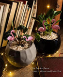 Mini Flamingos Figurines with Stakes - Set of 4 Small Flamingos Garden Gifts for Women Resin for Flower/Plant Pot Decorations - Miniature Fairy Garden by GreenHaven Gardens