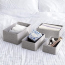 LA JOLIE MUSE Storage Baskets Set 4 - Stackable Woven Basket Paper Rope Bin, Storage Boxes for Makeup Closet Bathroom Bedroom (Gray) by TinyTreasures Baby Boutique