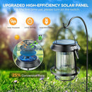 Solar Lanterns Outdoor Waterproof, Metal Hanging Solar Lights Outdoor with Hooks Wall Mount Kit, Solar Powered Lanterns for Garden Porch Patio Fence Decorative 2 Pack (Warm Light)