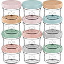 KeaBabies 12pk 4oz Glass Baby Food Containers with Lids - Leak-Proof, Microwavable Small Glass Jars, Baby Purees & Toddler Snack Storage Containers, BPA-Free, Dishwasher & Freezer Safe (Musk Dusk) by TinyTreasures Baby Boutique