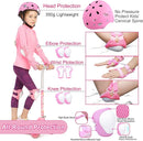 Kids Bike Helmet with DIY Stickers and Knee Pads Elbow Pads Wrist Guard Set for Ages 3-8-14 Toddler Boys Girls Helmet for Roller Skates Cycling Skateboarding Bicycle Scooter by TinyTreasures Baby Boutique