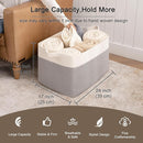 OIAHOMY 95L Blanket Basket, 24”x17”x14”, Large Woven Baskets for Storage, Nursery Cotton Rope Basket with Handle, Living Room, Nursery, Bedroom,Toy Baskets Organizer Bins, Grey & White by TinyTreasures Baby Boutique