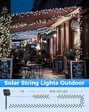 Brightown 2 Pack Solar String Lights for Outside, Each 46Ft 120 LED Solar String Lights Outdoor with 8 Modes, IP65 Waterproof Solar Lights for Patio Yard Wedding Garden Party Decorations, Cool White by GreenHaven Gardens