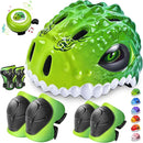 Toddler/Kids Bike Helmet Set for Boys Girls 3D Adjustable Kids Helmet Protective Gear Set Knee Elbow Wrist Pads and Multi-Sports Skateboard Scooter Cycling Roller Balance Bike by TinyTreasures Baby Boutique