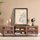 Bonzy Home 70" Mid Century Modern TV Stand, TV Console for TV up to 75", Slatted Entertainment Center with Storage and Open Shelves for Living Room, Bedroom, and Media Room by CozyNest Decor